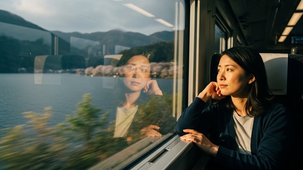 琵琶湖を電車で一周するイメージ画像