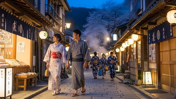 草津温泉でやることない悩みを解消してるカップル