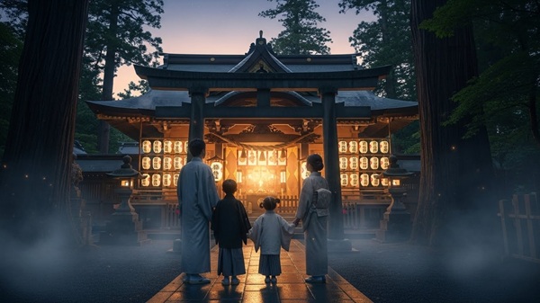 兵頭大社のご利益に預かる家族