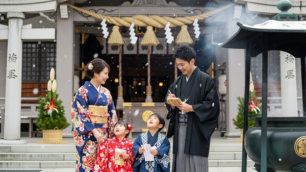 滋賀の年末年始の遊び場で遊ぶ家族