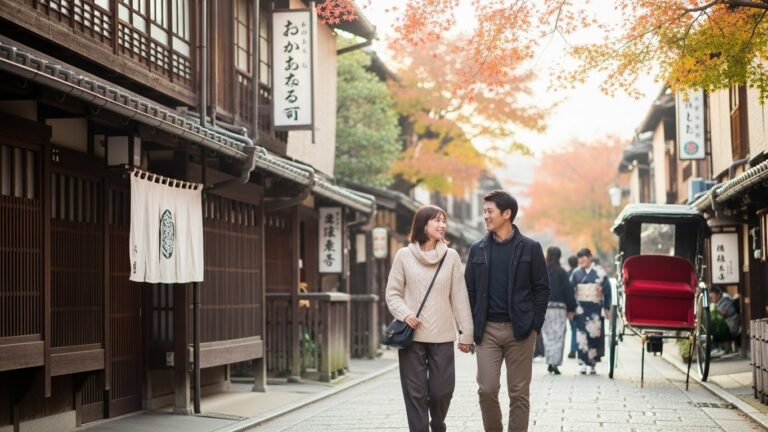 福井から滋賀の観光ルートを巡る男女