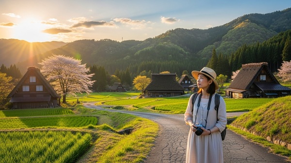 関西で一人旅の穴場スポットを訪れる女性