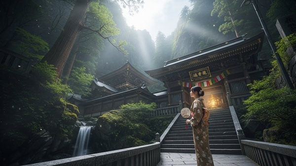 パワースポット比叡山を訪れて効果を感じる女性