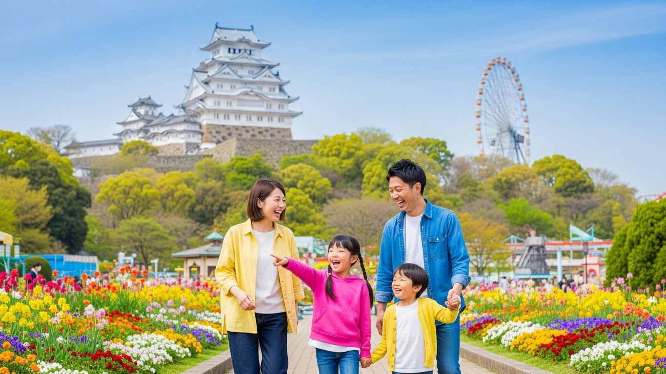名古屋から近い観光地で家族や友人と休日を楽しむ風景