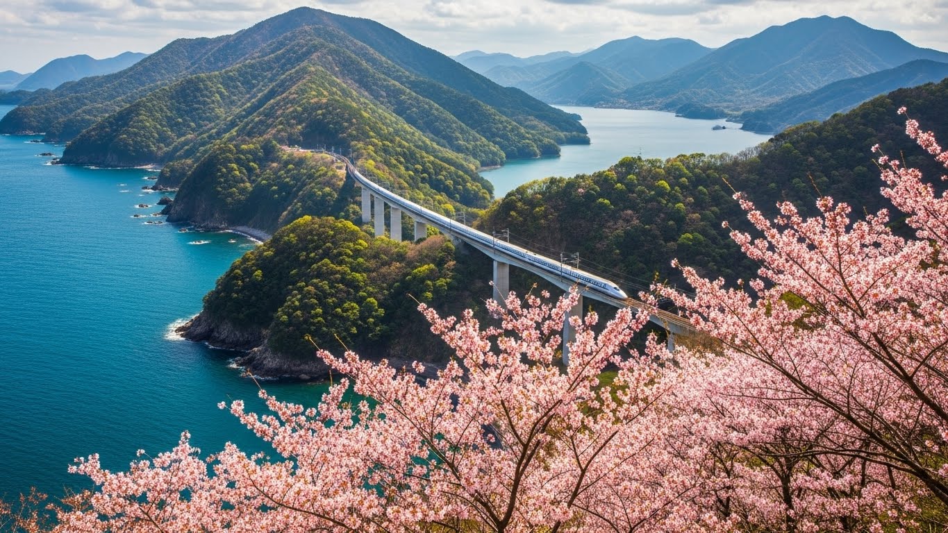 日本海と琵琶湖を繋ぐ新幹線と自然豊かな北陸－関西中間の旅行のイメージ画像