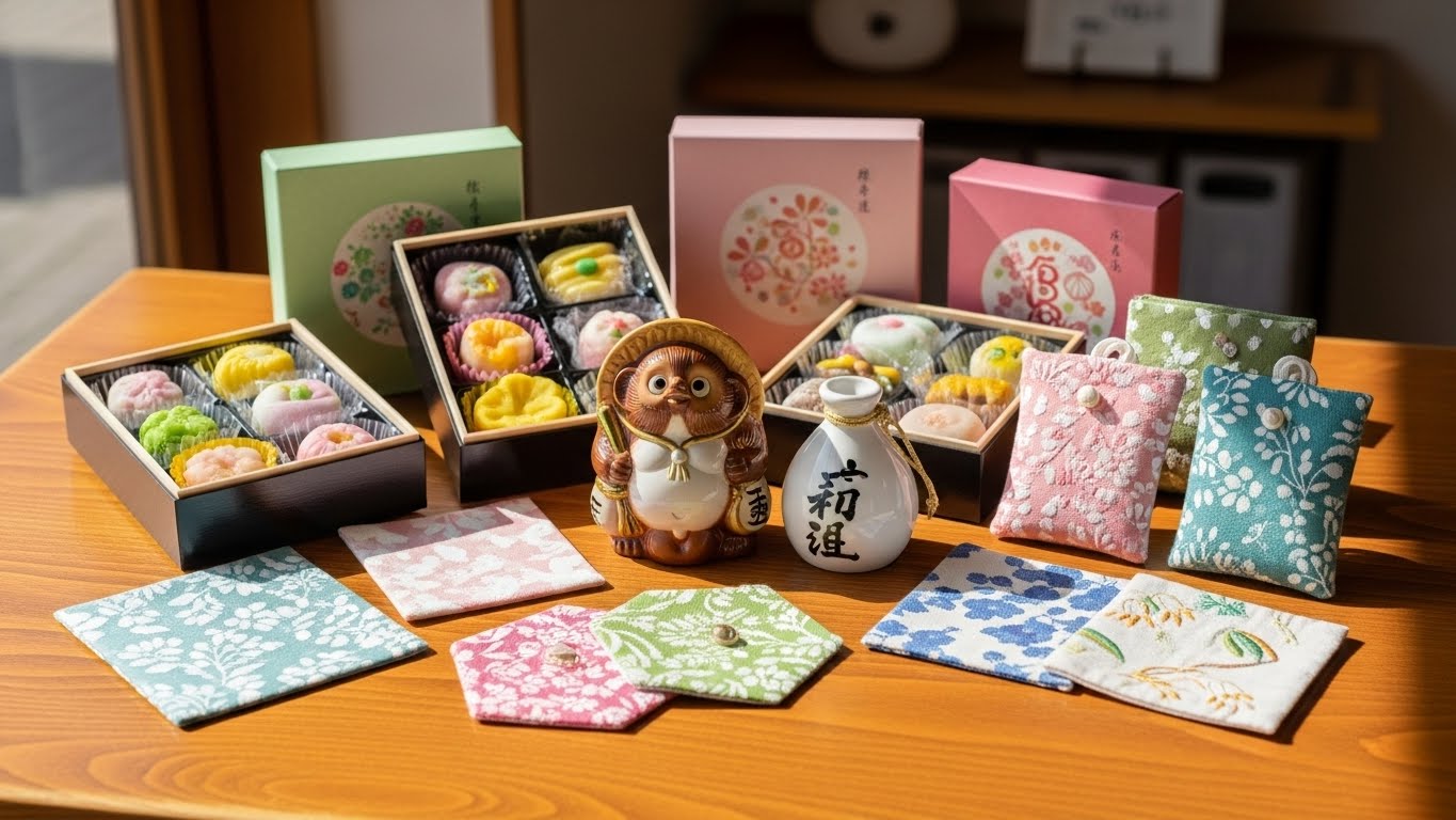 SNS映えするパッケージや雑貨を集めた滋賀のかわいいお土産イメージ