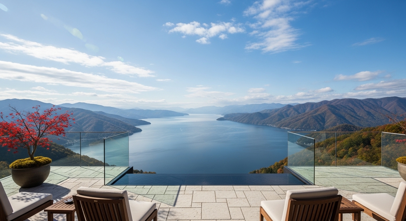 琵琶湖の絶景を望むテラスで楽しむ滋賀のシルバーウィーク観光のイメージ