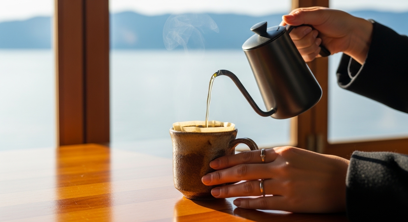 琵琶湖を望む心地よい空間で淹れる一杯。滋賀のコーヒーが美味しいカフェの贅沢な時間。