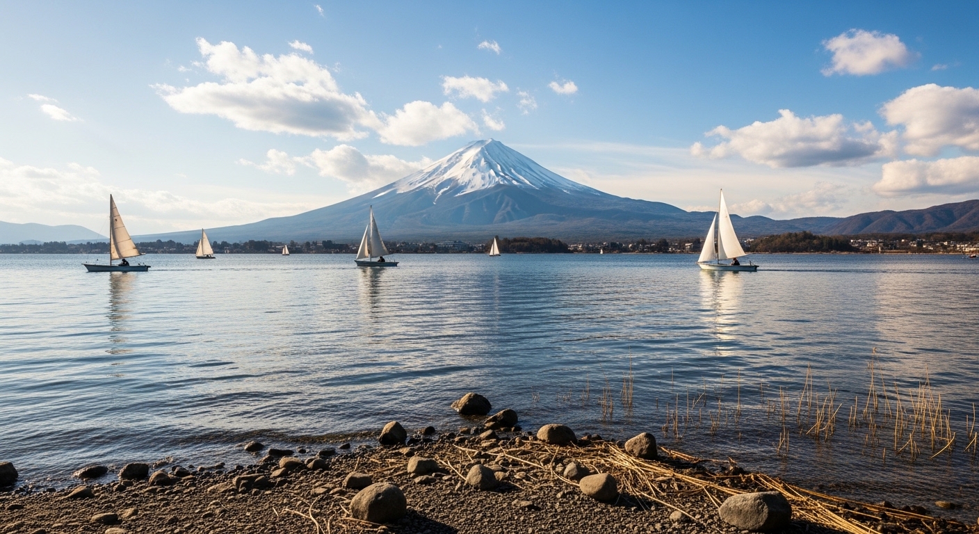 滋賀県が住みやすい理由を象徴する、琵琶湖の向こうに比良山系を望むパノラマビュー。