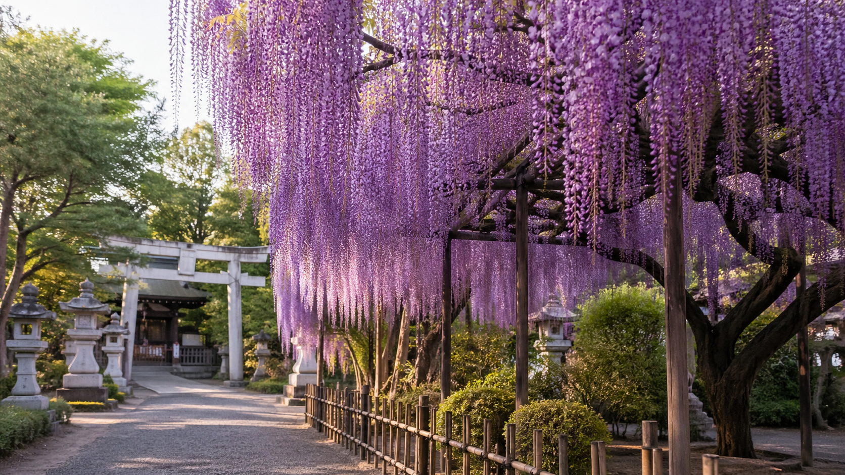 三大神社の藤の見頃2026年に咲く砂擦りの藤